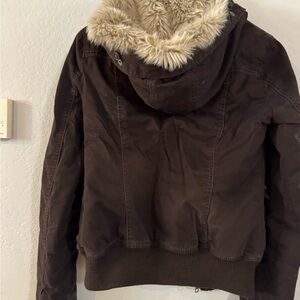 Abercrombie & Fitch Brown Jacket with Fur Hood